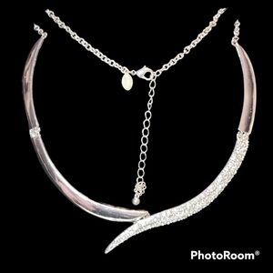 Silver and Zirconia Express necklace